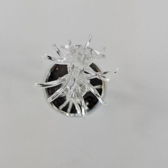 Swung Art Glass Clear Christmas Tree Holiday Decor Mini Ornaments Artisan Gift - Picture 8 of 14